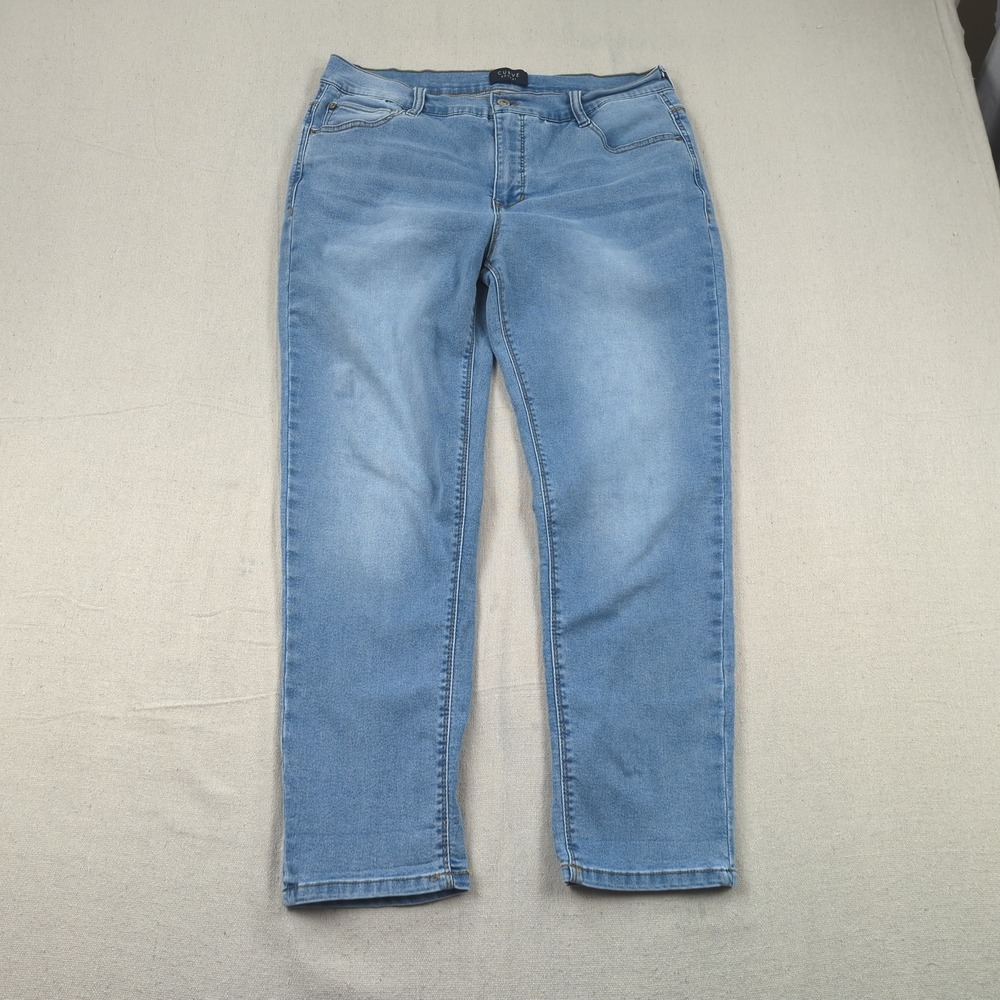 Curve Appeal Jeans Womens 14 32 Blue Stretch Skinny High Rise